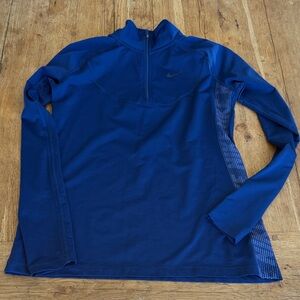 Nike Blue Quarter-Zip Athletic Pullover Dri Fit Size Medium